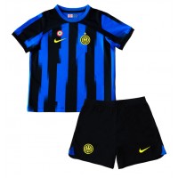 Echipament fotbal Inter Milan Tricou Acasa 2023-24 pentru copii maneca scurta (+ Pantaloni scurti)